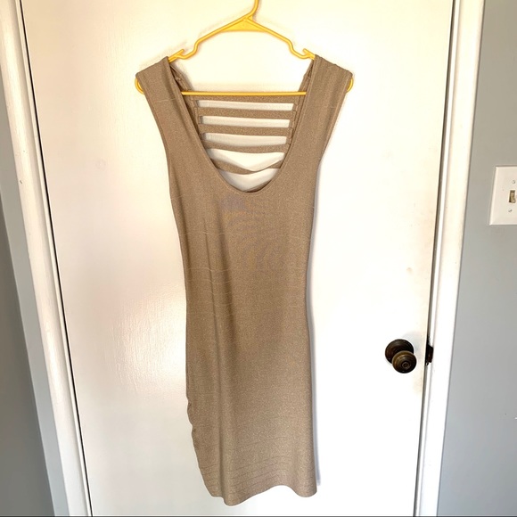 FORA Gold Dress with straps - Picture 2 of 3